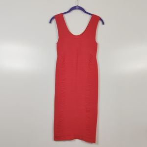 Aura NWOT red sexy ribbed & ruched bandage style y2k bodcon sleeveless dress